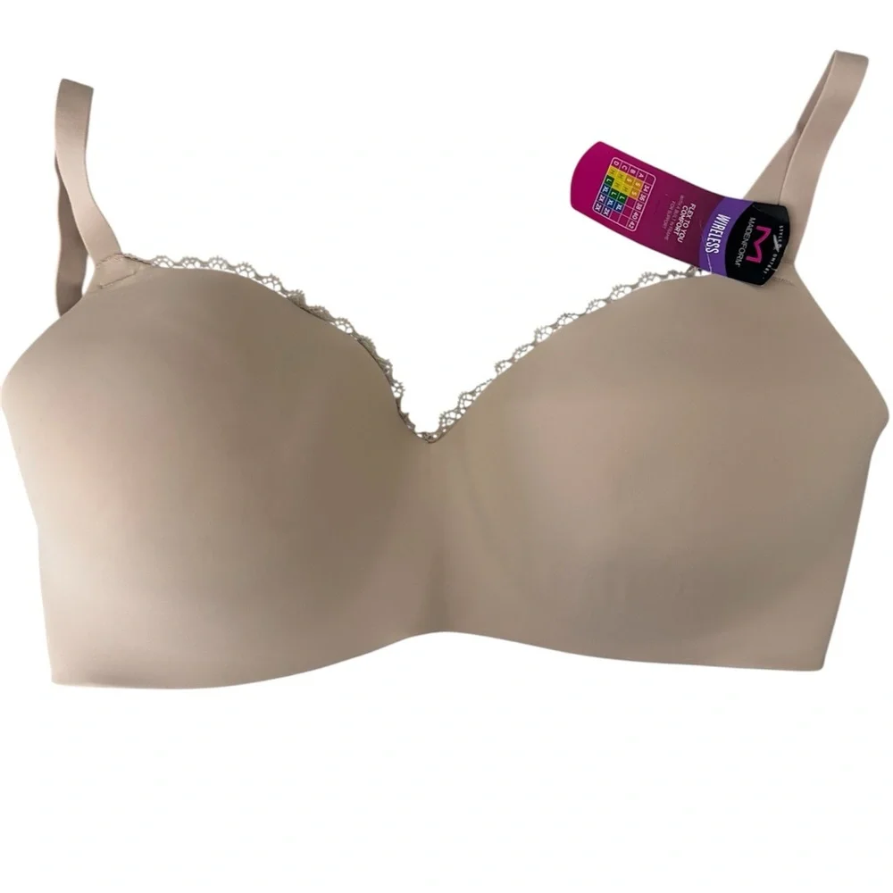 NWT Maidenform Beige Wire-free Bra XL - Picture 1 of 5